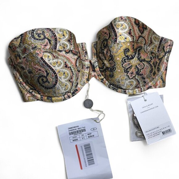 Zimmermann Other - Zimmermann Strapless Freja Balconette Bikini Top US 2-4 C/D Jadore Paisley NWT